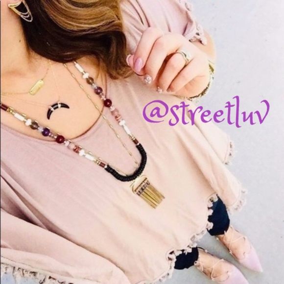 stella & dot ~ Genevieve beaded tassel necklace ~ versatile - Picture 1 of 15